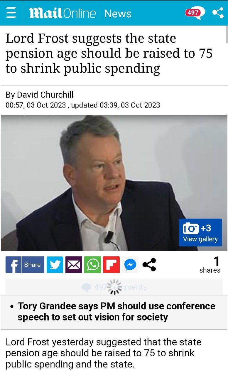 В Англии в целях экономии госсредств предложили поднять пенсионный возраст до 75 лет